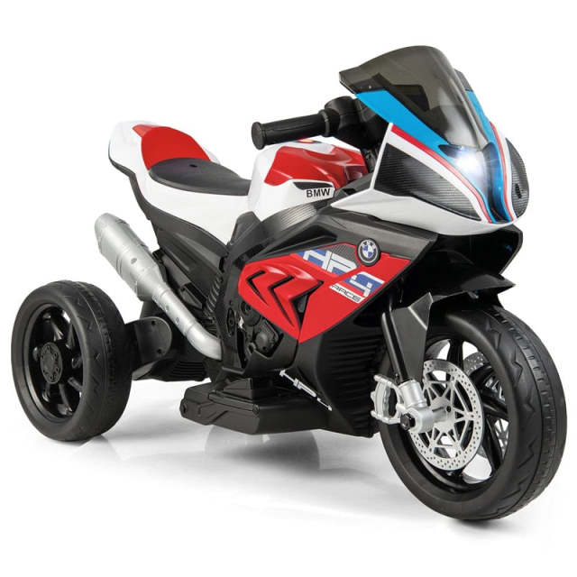 12V Kids Motorcycle, Licensed BMW Battery Powered 3-Wheel Motorcycle with Headlight, Music, Electric Ride-On Motorcycle for Ages 3+