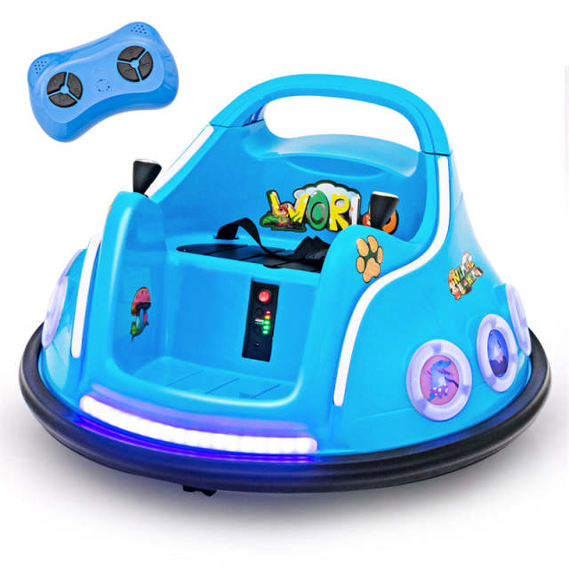12V Kids Bumper Car, Electric Ride-On Bumper Car with Dual Joysticks, Flashing LED Lights & Remote Control, Battery Ride-On Toy for Toddlers