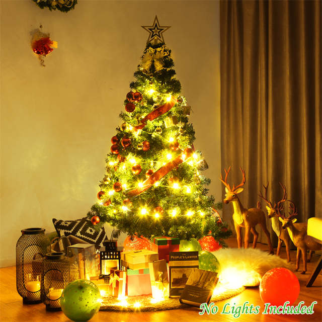 5FT Artificial Christmas Tree, Unlit Xmas Full Tree with 350 PVC Branch Tips & Foldable Metal Stand for Indoor Home, Office & Party Holiday Decor