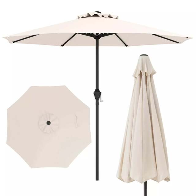 8.5FT Patio Umbrella, Outdoor Market Table Umbrella with Crank Handle, 8 Heavy Duty Ribs, Vented Top, Sun-Proof Canopy for Garden Yard Poolside