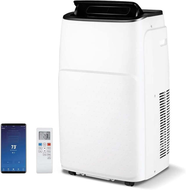 13000 BTU Portable Air Conditioner & Heater, 4-in-1 Smart WiFi Enabled AC Cools 600 Sq.Ft with Dehumidifier, Fan, Remote & Window Kit for Home Office