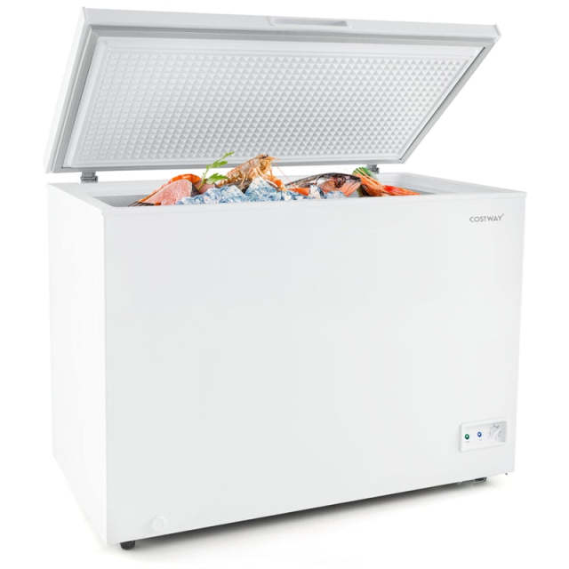 10 cu. ft. Chest Freezer Compact Deep Freezer Freestanding Top Open Door Freezer with 7-Level Adjustable Temperature & Removable Basket