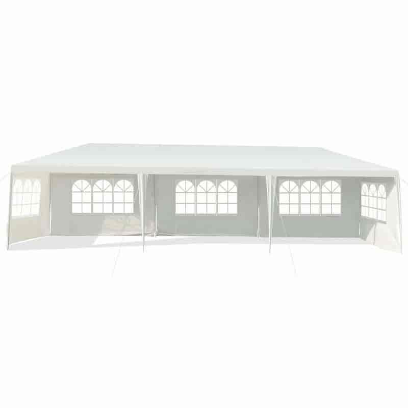 10' x 30' Canopy Tent, White Wedding Party Tent with 5 Removable Sidewalls & Waterproof, Heavy Duty Commercial Canopy for Outdoor Events, Backyard he1
