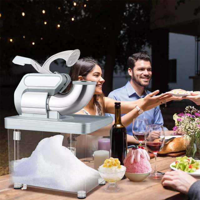 660LBS/H Commercial Snow Cone Machine, 300W ETL-Approved 120V Electric Ice Shaver with Stainless Steel Dual Blades for Home, Restaurants, Bars