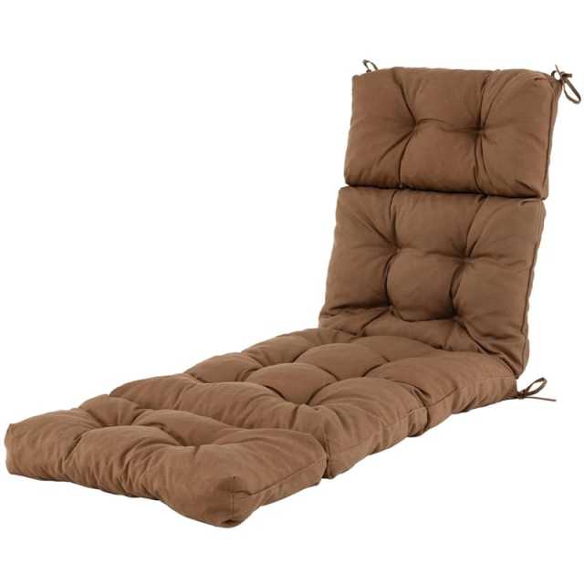 73" Thick Waterproof Outdoor Chaise Lounge Cushion with String Ties, All-Weather Patio Recliner Chair Pad for Poolside, Garden & Indoor Use