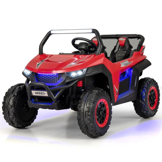 12V 2-Seater Ride On UTV, Kids Electric Vehicle with Remote Control, LED Lights, Music & Storage, Battery Powered Off-Road Car for 3-8 Years