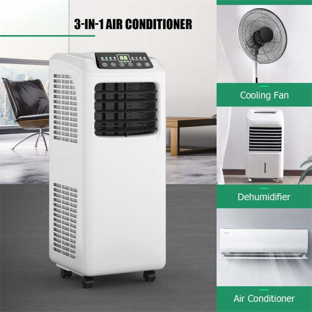 9000 BTU Portable Air Conditioner, 3-in-1 Quiet AC Unit with Dehumidifier, Fan & Sleep Mode, Remote Control, Energy-Saving for Bedroom