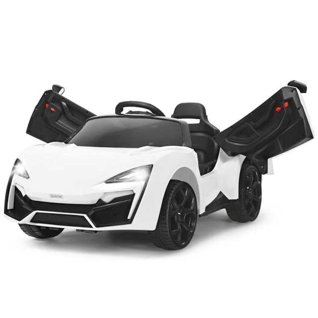 Kids Ride On Sports Car, 12V Battery Powered Electric Vehicle with Remote Control & LED Lights for Boys & Girls