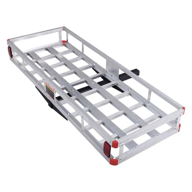 Hitch Cargo Carrier Aluminum Trailer Hitch Mount Cargo Basket Fits 2" Receiver, 500LBS Capacity Heavy Duty Vehicle Rear Luggag Rack for SUV Truck Car