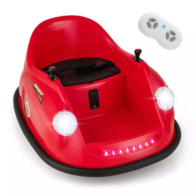 12V Electric Kids Ride on Bumper Car with Remote Control, 360° Spin, LED Lights & Music, Battery Powered Bumping Toy, Gift for Toddlers Ages 2-5