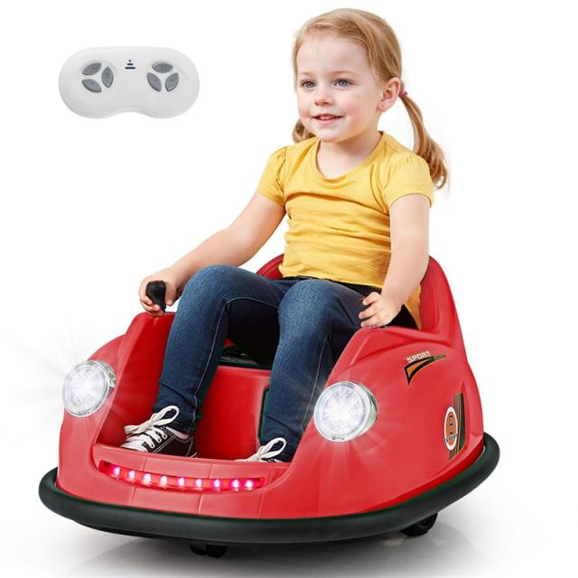 12V Electric Kids Ride on Bumper Car with Remote Control, 360° Spin, LED Lights & Music, Battery Powered Bumping Toy, Gift for Toddlers Ages 2-5
