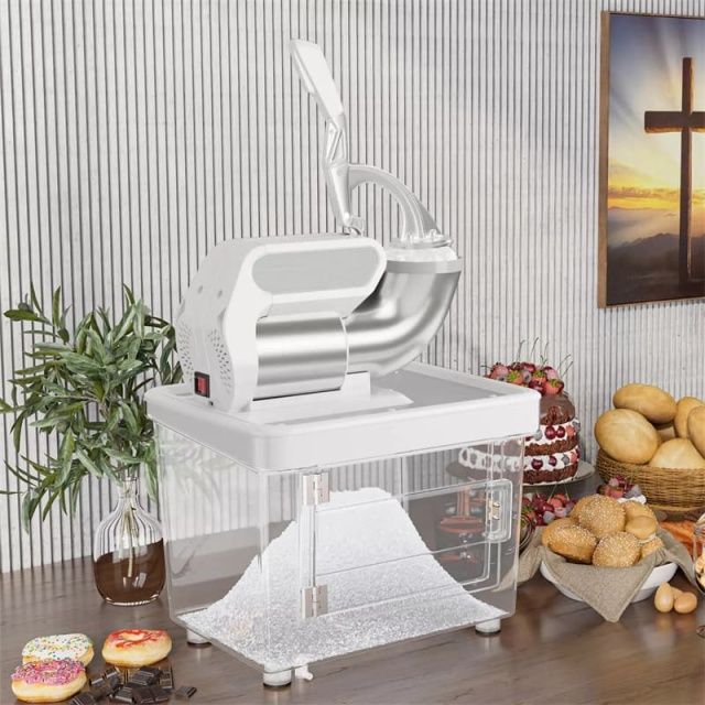 660LBS/H Commercial Snow Cone Machine, 300W ETL-Approved 120V Electric Ice Shaver with Stainless Steel Dual Blades for Home, Restaurants, Bars