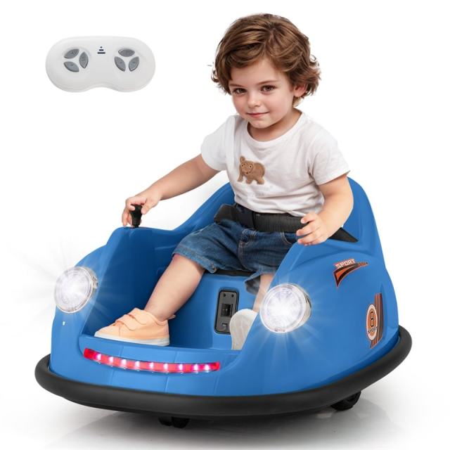 12V Electric Kids Ride on Bumper Car with Remote Control, 360° Spin, LED Lights & Music, Battery Powered Bumping Toy, Gift for Toddlers Ages 2-5
