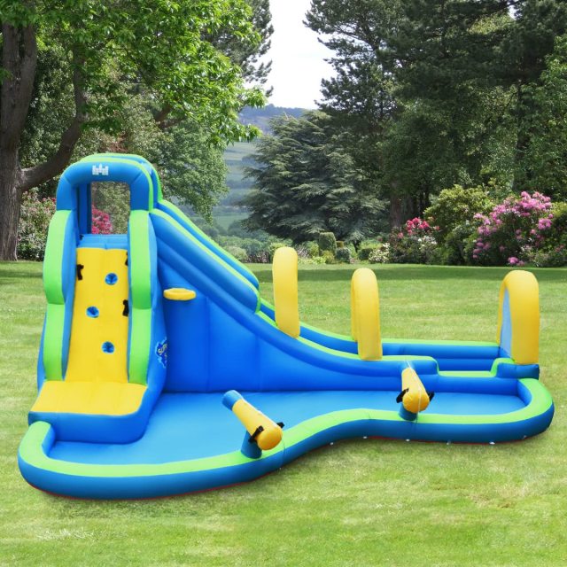 Kids Inflatable Water Slide, 5 in 1 Giant Water Slide Bouncer Park w/Splash Pool h5