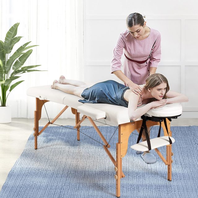KOMFOTT Portable Massage Bed Height Adjustable with Carry Case & Face Cradle