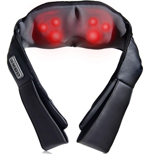 KOMFOTT Shiatsu Neck Back Massager with Heat, Electric 3D Kneading Massage Pillow for Neck