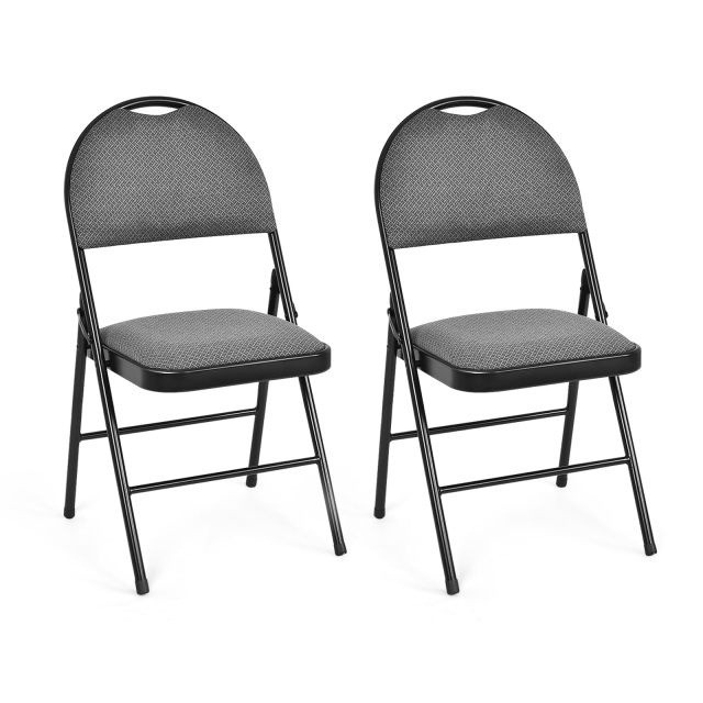 ARLIME Folding Chairs w/Padded Seats, Padded Folding Chair w/Handle Hole, Upholstered Seat