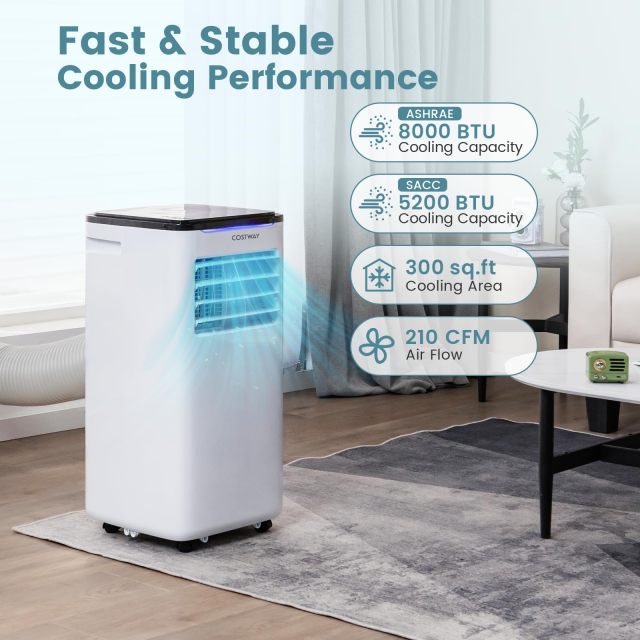 ARLIME Portable Air Conditioner 8000 BTU Portable AC Unit for Room up to 300 Sq.Ft