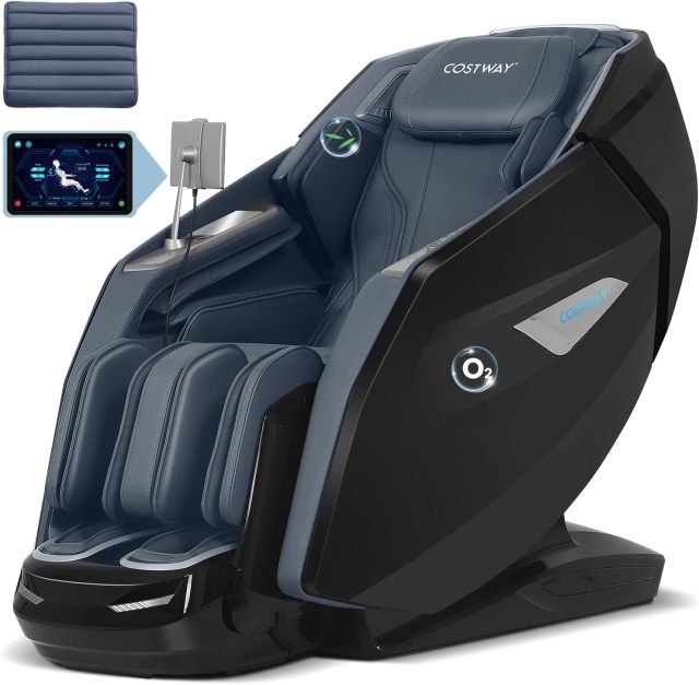 Zero Gravity Full Body Massage Chair w/ 4D Dual Roller System Flexible Track