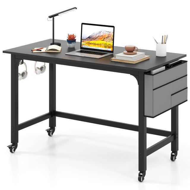 48” Mobile Computer Desk Home Office Desk on Wheels