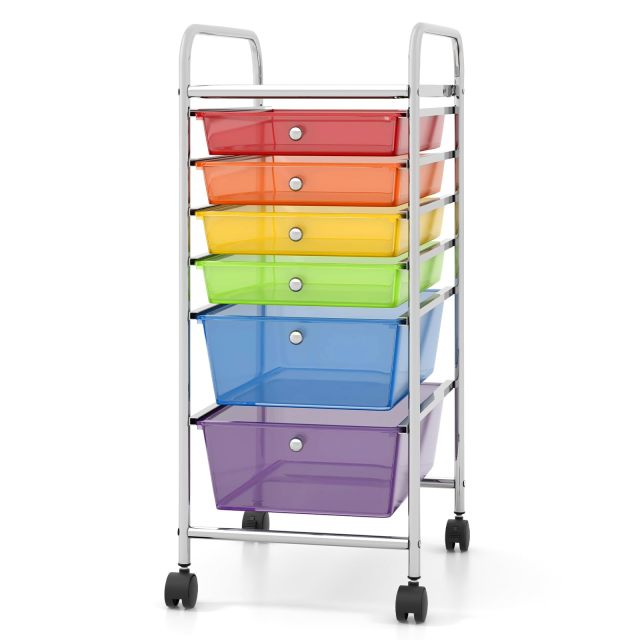 6-Drawer Rolling Storage Cart Multifunctional Art Craft Tools Organizer on Wheels
