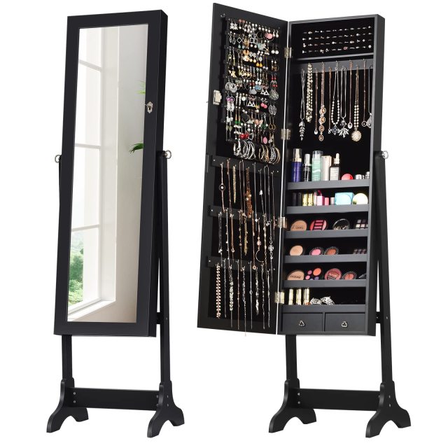 Standing Jewelry Armoire Cabinet