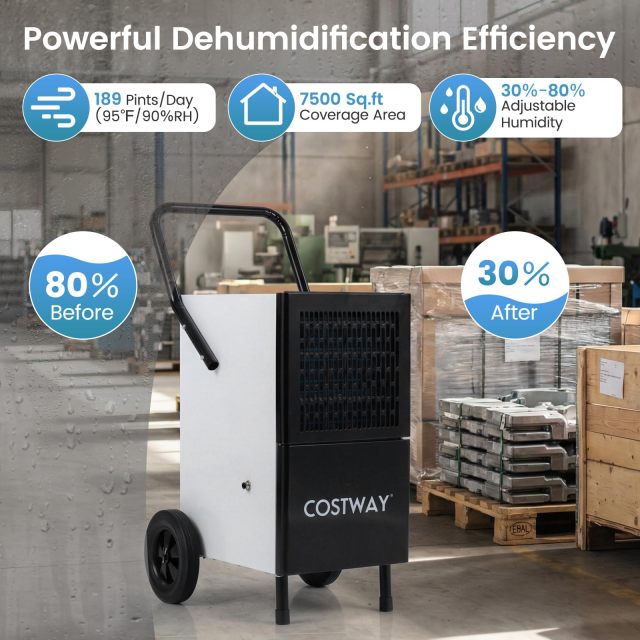189 Pints Commercial Dehumidifier with Pump