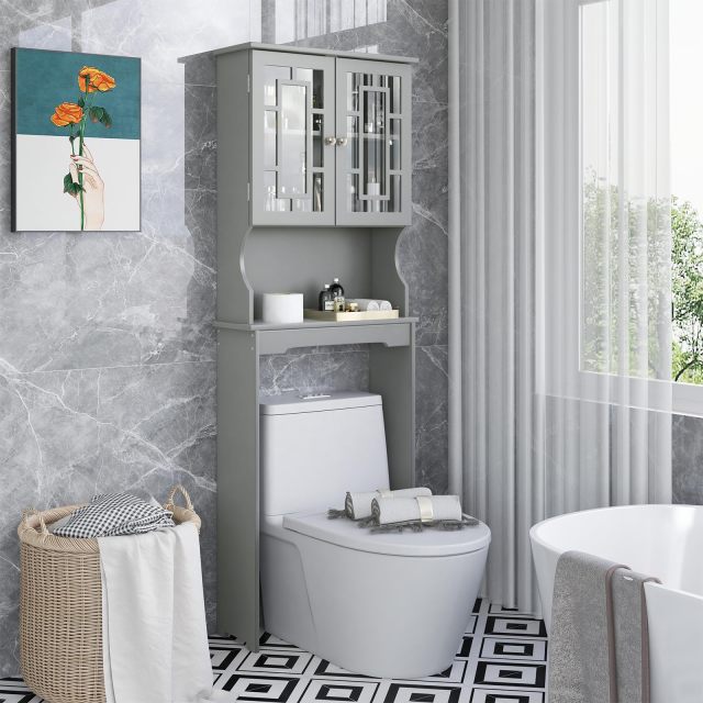 ARLIME Over The Toilet Storage Cabinet with Adjustable Shelf