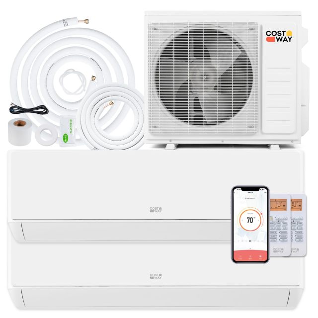 18k Dual 2 Zone Mini Split Air Conditioner | 24 SEER2 12000 BTU+ 12000 BTU 208/230V Inverter AC