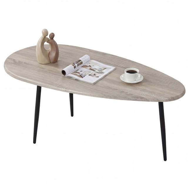 42.5-inch Mid-Century Modern Center Accent Table with Sturdy Metal Legs