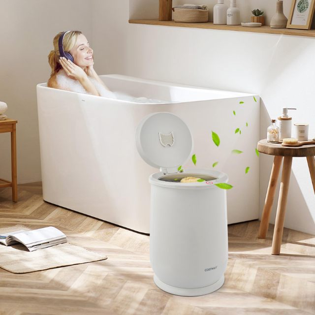 ARLIME Bucket Style Towel Warmer Large Towel Warmer with Flip-top Lid Auto Shut Off