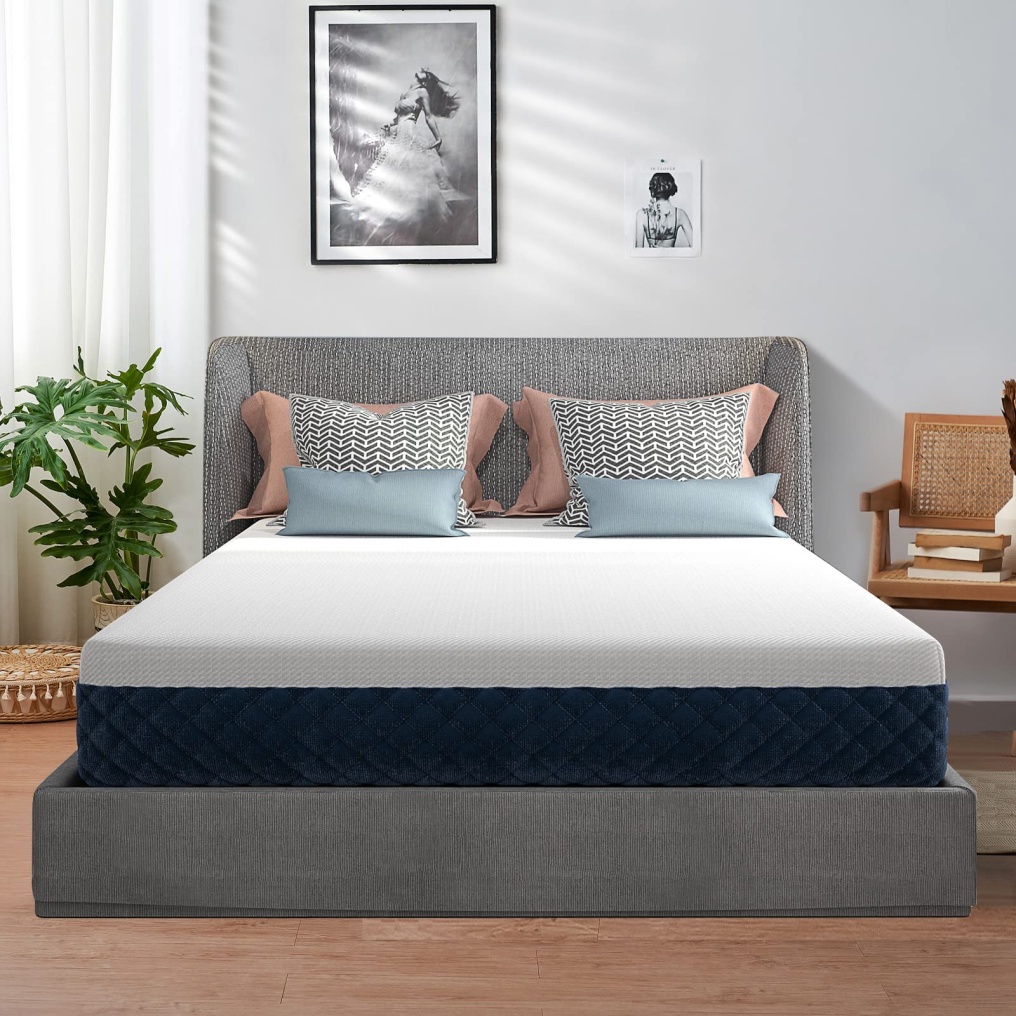 10-Inch Full Size Mattress, Hybrid Mattress w/Gel Infused Memory Foam & Bamboo Charcoal Foam