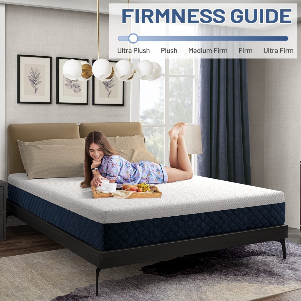 10-Inch Full Size Mattress, Hybrid Mattress w/Gel Infused Memory Foam & Bamboo Charcoal Foam