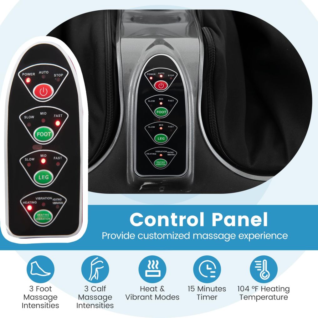 ARLIME Foot Calf Massager Machine with Shiatsu Kneading Rolling Vibration Heating Massager