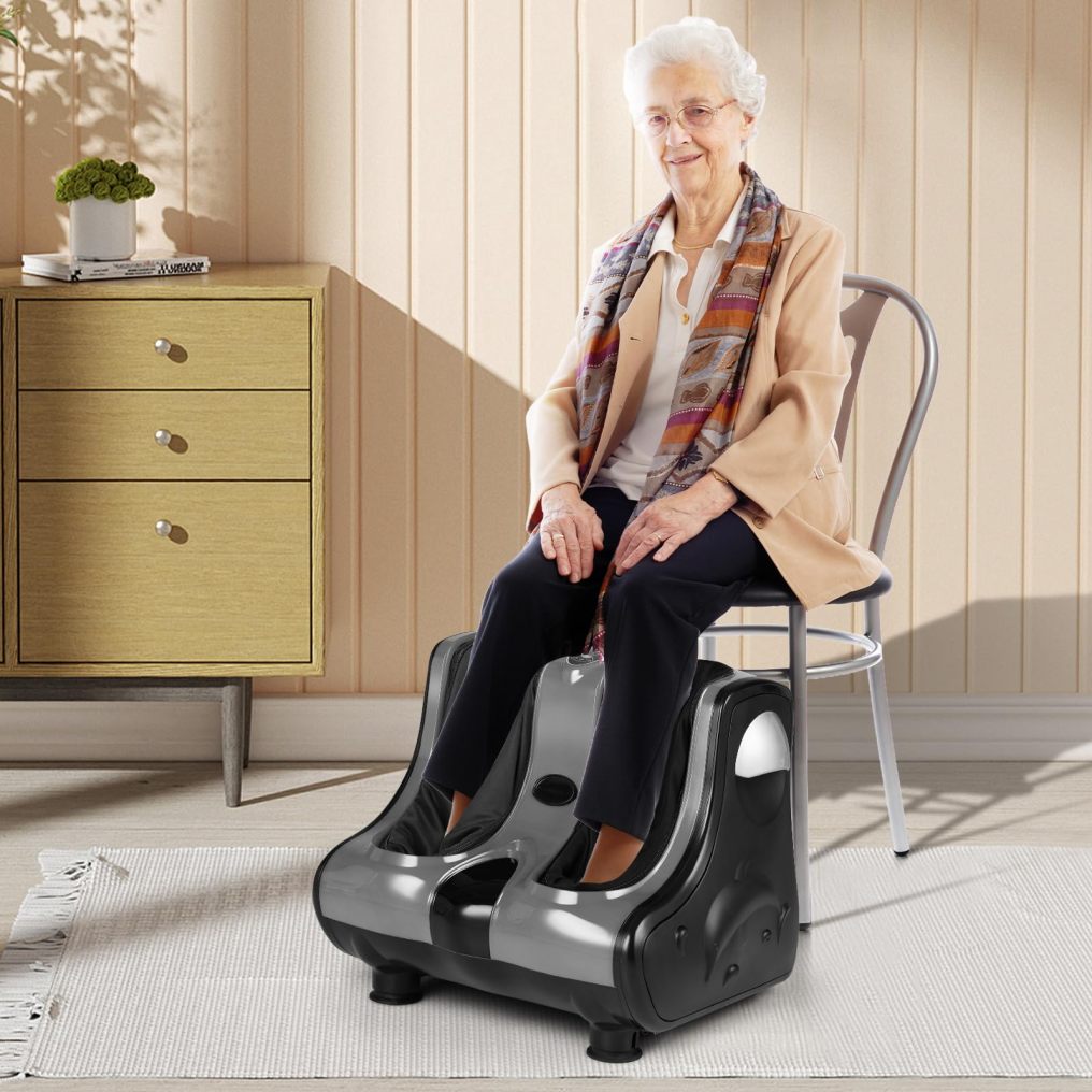 ARLIME Foot Calf Massager Machine with Shiatsu Kneading Rolling Vibration Heating Massager
