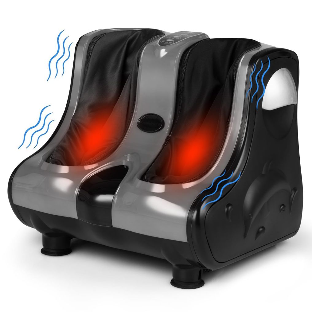 ARLIME Foot Calf Massager Machine with Shiatsu Kneading Rolling Vibration Heating Massager