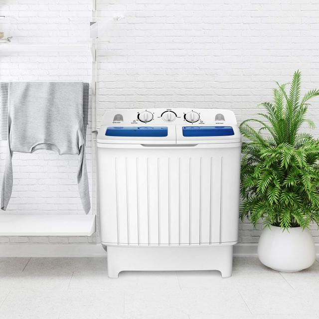 Mini Compact Twin Tub Portable Washing Machine, 17.6lbs Washer Spain Spinner