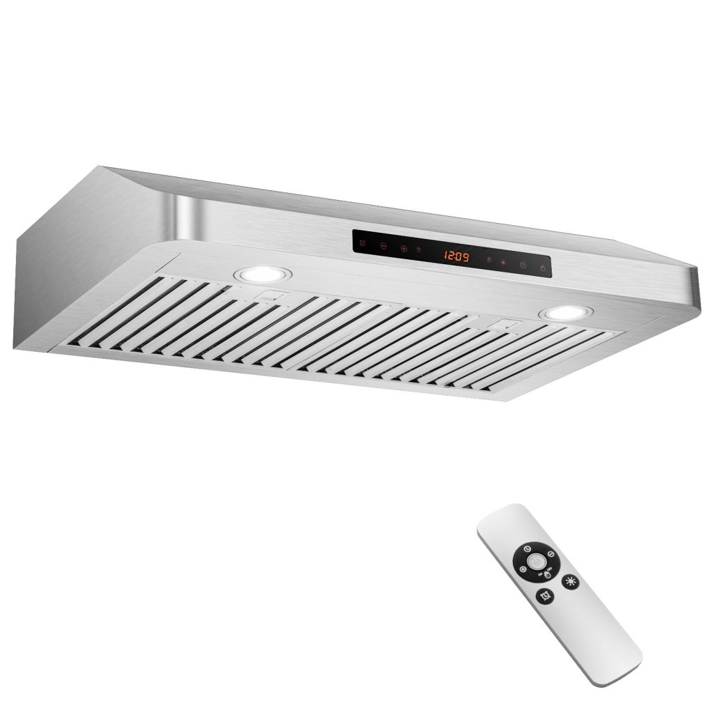 ARLIME 30 Inches Range Hood, 900CFM Stainless Steel Stove Vent Hood w/ 4-Speed Fan, Gesture Control, 2 LED Lights, Dishwasher-Safe Baffle Filters