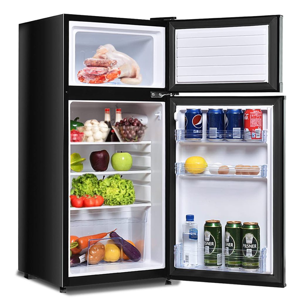 ARLIME Compact Refrigerator, 3.4 Cu. Ft. Classic Fridge with Freezer and Shelves