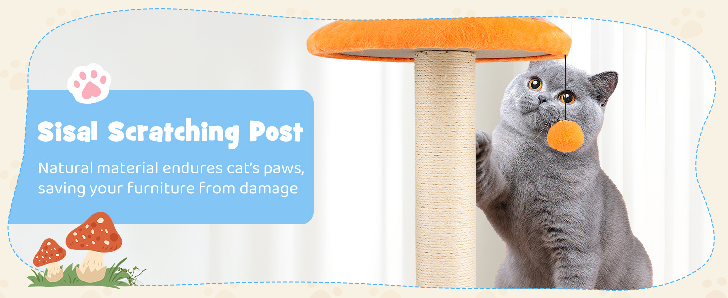 43 Inch Tall Cat Tree Cute with 2 Condos and Padded Platforms