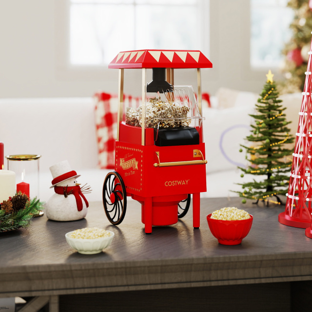 Retro Hot Air Popcorn Maker 1200W with Kernel Measuring Cup