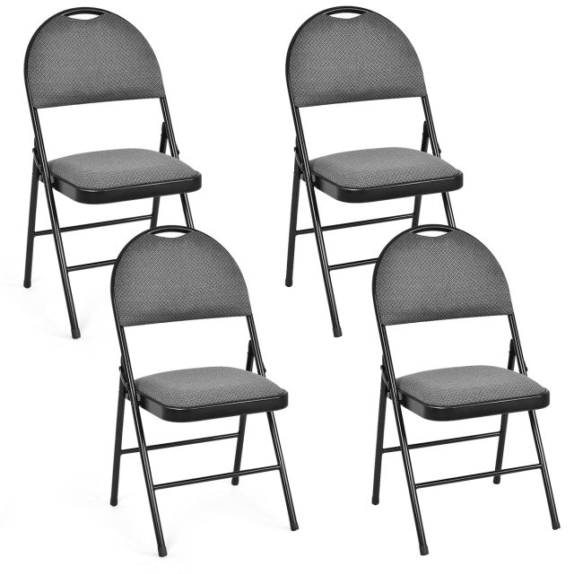 ARLIME 6 PCS Folding Chairs w/Padded Seats, Padded Folding Chair w/Handle Hole, Upholstered Seat