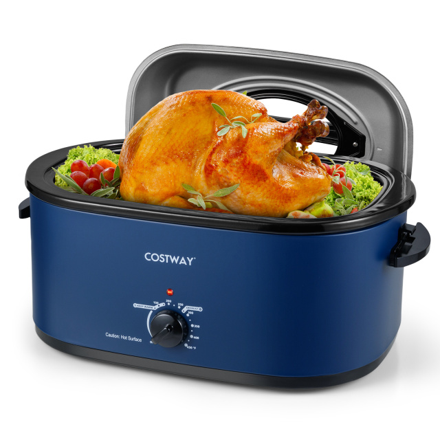22QT Electric Roaster Oven Turkey Roaster with Visible and Self-Basting Lid