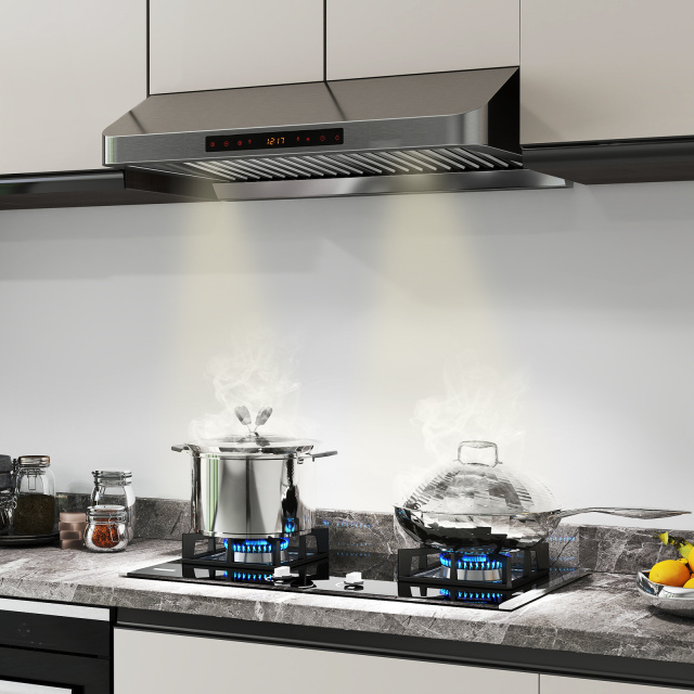 30 Inch Under Cabinet Range Hood with Oil Collector 900 CFM Stainless Steel Kitchen Vent