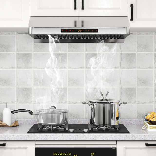 30 Inch Under Cabinet Range Hood with Oil Collector 900 CFM Stainless Steel Kitchen Vent