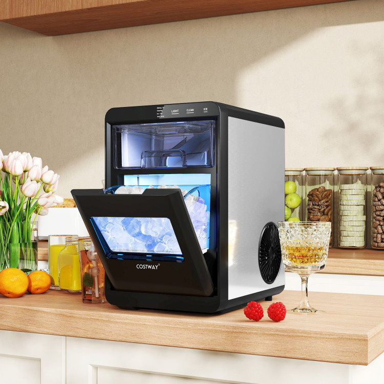 Nugget Ice Maker Countertop with Soft Chewable Pellet-Black