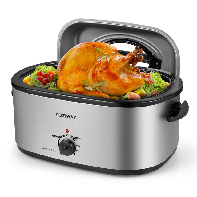 22QT Electric Roaster Oven Turkey Roaster with Visible and Self-Basting Lid