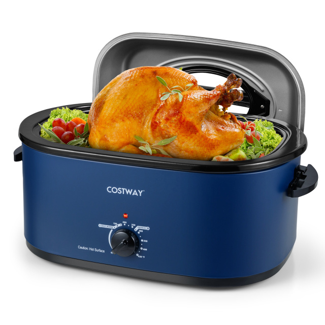 22QT Electric Roaster Oven Turkey Roaster with Visible and Self-Basting Lid