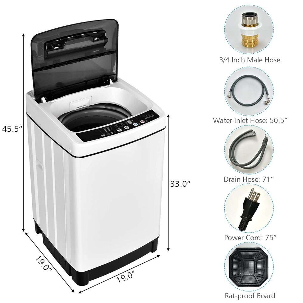ARLIME 2 in 1 Full-Automatic Washing Machine with 8 Wash Programs, LED Display, 10 Water Levels