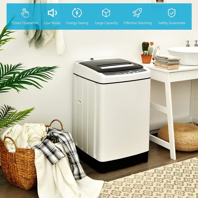 ARLIME 2 in 1 Full-Automatic Washing Machine with 8 Wash Programs, LED Display, 10 Water Levels